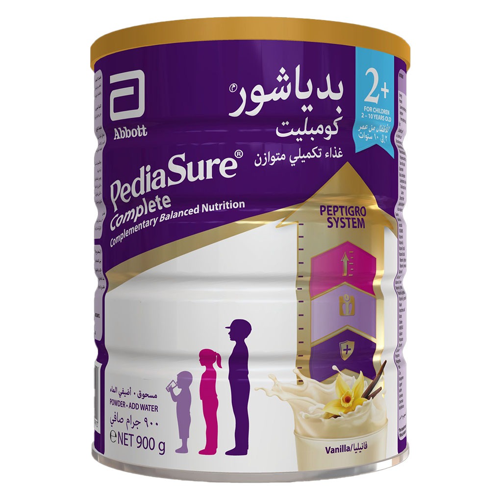 PediaSure Complete Peptrigro Stage 2+ Growing Up Children's Milk Formula For 2 To 10 Years Vanilla Flavour 900g - Easy Pharmacy LLC