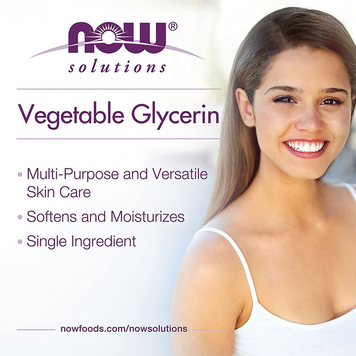 Now Solutions Vegetable Glycerin Oil, 100% Pure For Rough & Dry Skin Moisturization 118ml - Easy Pharmacy LLC