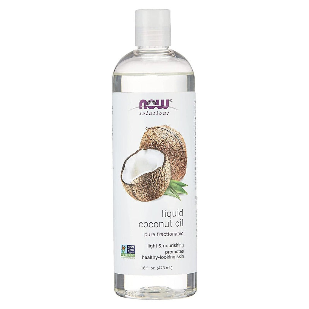 Now Solutions Pure Fractionated Liquid Coconut Oil For Dry Skin & Hair 475ml - Easy Pharmacy LLC
