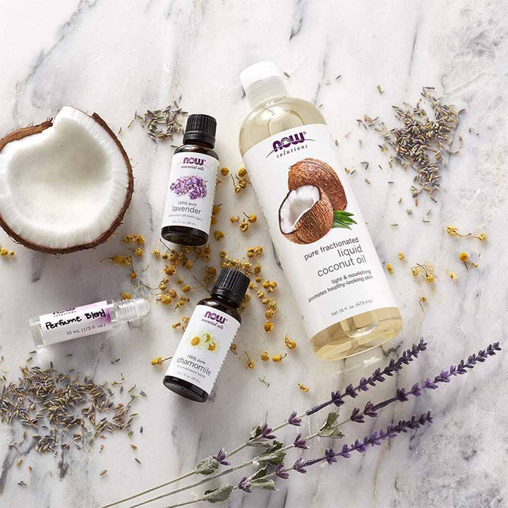 Now Solutions Pure Fractionated Liquid Coconut Oil For Dry Skin & Hair 475ml - Easy Pharmacy LLC