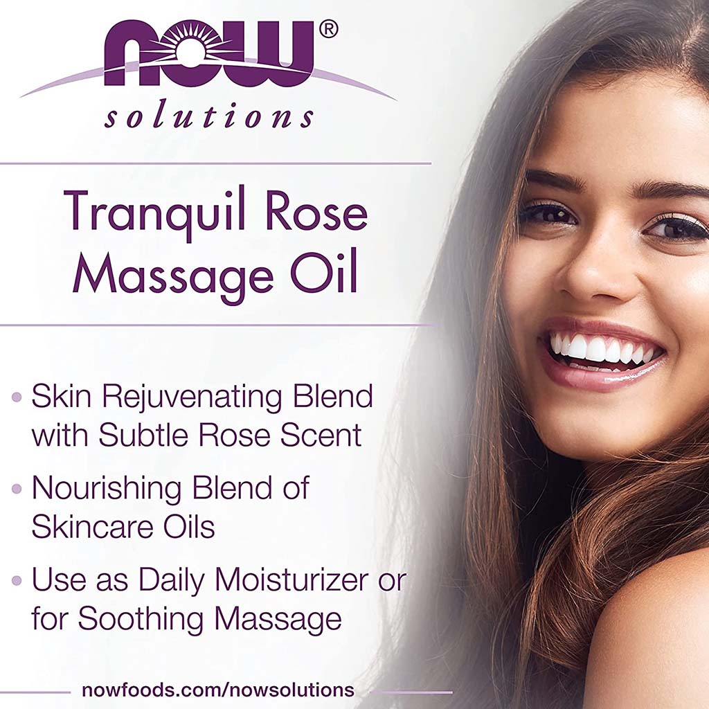 Now Solutions Tranquil Rose Massage Oil For Healthy Skin 237ml - Easy Pharmacy LLC