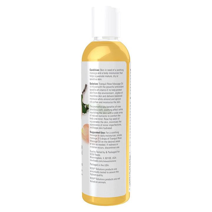 Now Solutions Tranquil Rose Massage Oil For Healthy Skin 237ml - Easy Pharmacy LLC