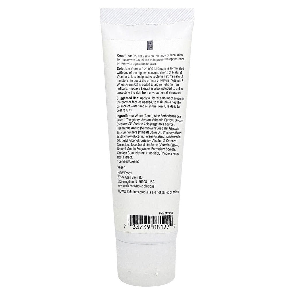 Now Solutions Vitamin E 28,000IU Moisturizing Cream 118ml - Easy Pharmacy LLC