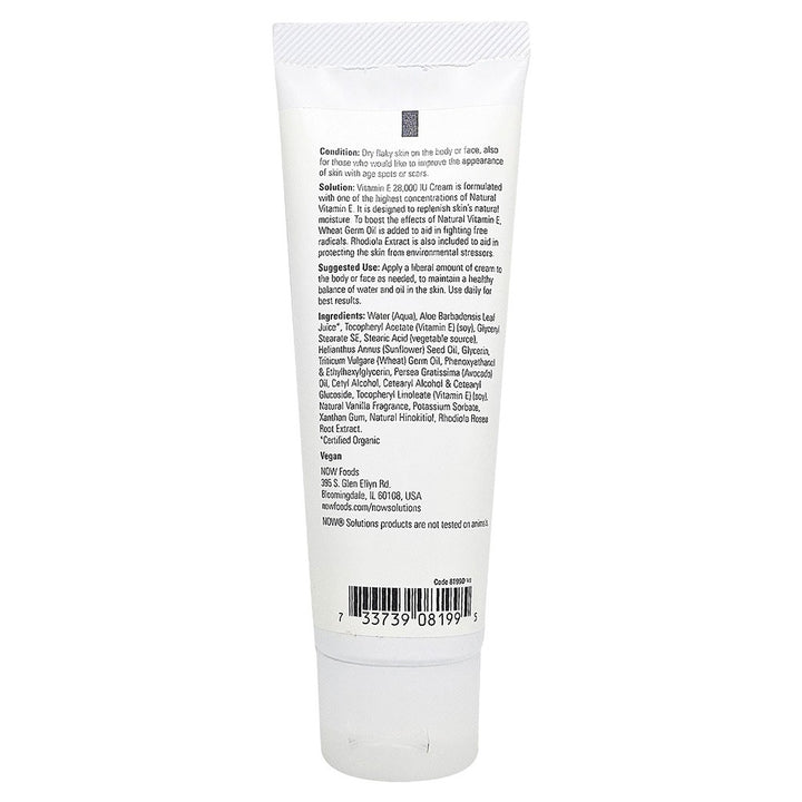 Now Solutions Vitamin E 28,000IU Moisturizing Cream 118ml - Easy Pharmacy LLC