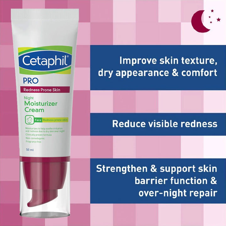 Cetaphil Pro Redness Prone Skin Moisturizer Night Cream 50ml - Easy Pharmacy LLC