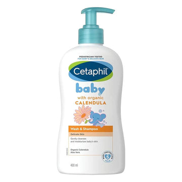 Cetaphil Baby Gentle Foaming Wash and Shampoo With Organic Calendula, Unscented, 400ml