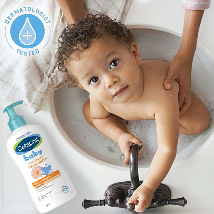 Cetaphil Baby Gentle Foaming Wash and Shampoo With Organic Calendula, Unscented, 400ml - Easy Pharmacy LLC