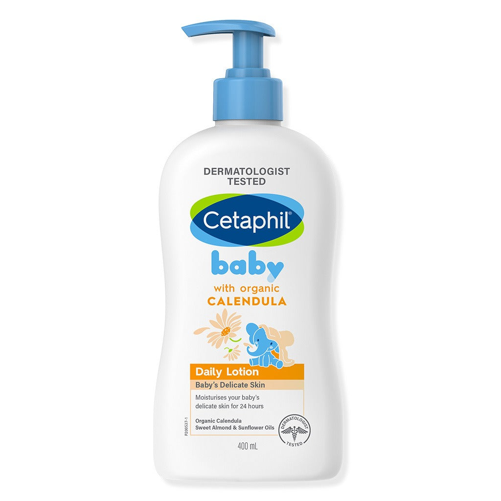 Cetaphil Baby Daily Lotion With Organic Calendula, Delicate Face & Body Moisturizer for Sensitive Skin, Unscented, 400ml - Easy Pharmacy LLC
