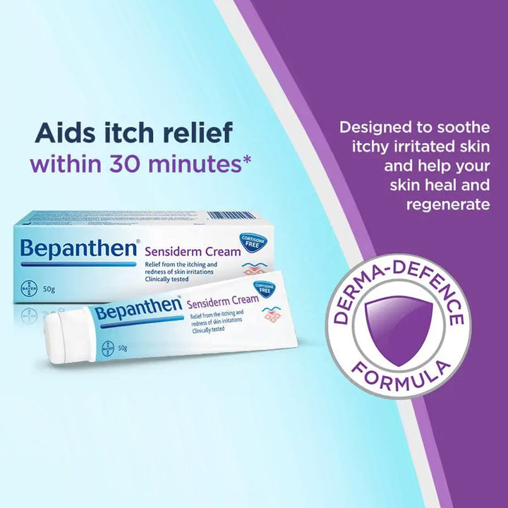 Bepanthen Sensiderm Cream, Cortisone Free, For Irritated, Itchy & Red Skin 50g - Easy Pharmacy LLC