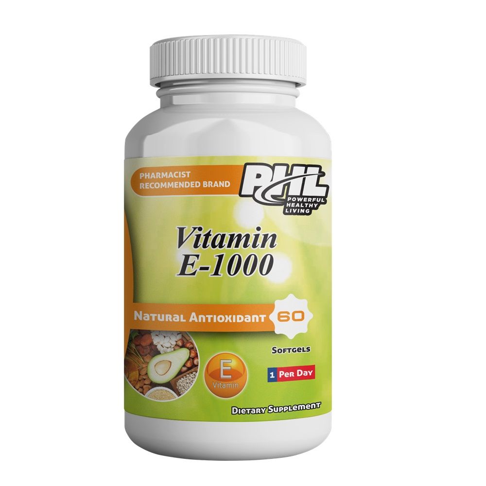 PHL Vitamin E-1000 IU Softgels 60's - Easy Pharmacy LLC
