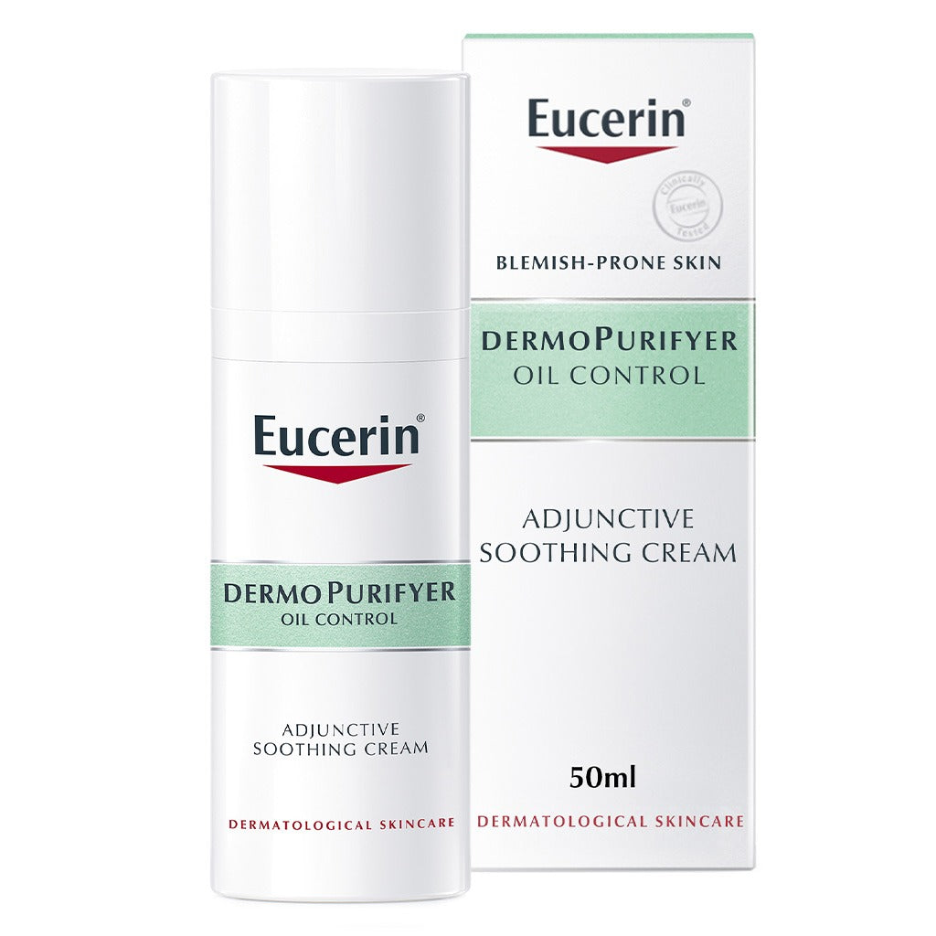 Eucerin Dermo Purifyer Oil Control SPF 30 Adjunctive Soothing Cream For Blemish Prone Skin 50ml - Easy Pharmacy LLC