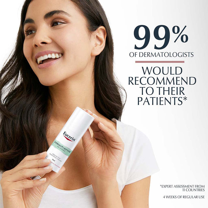 Eucerin Dermo Purifyer Oil Control SPF 30 Adjunctive Soothing Cream For Blemish Prone Skin 50ml - Easy Pharmacy LLC