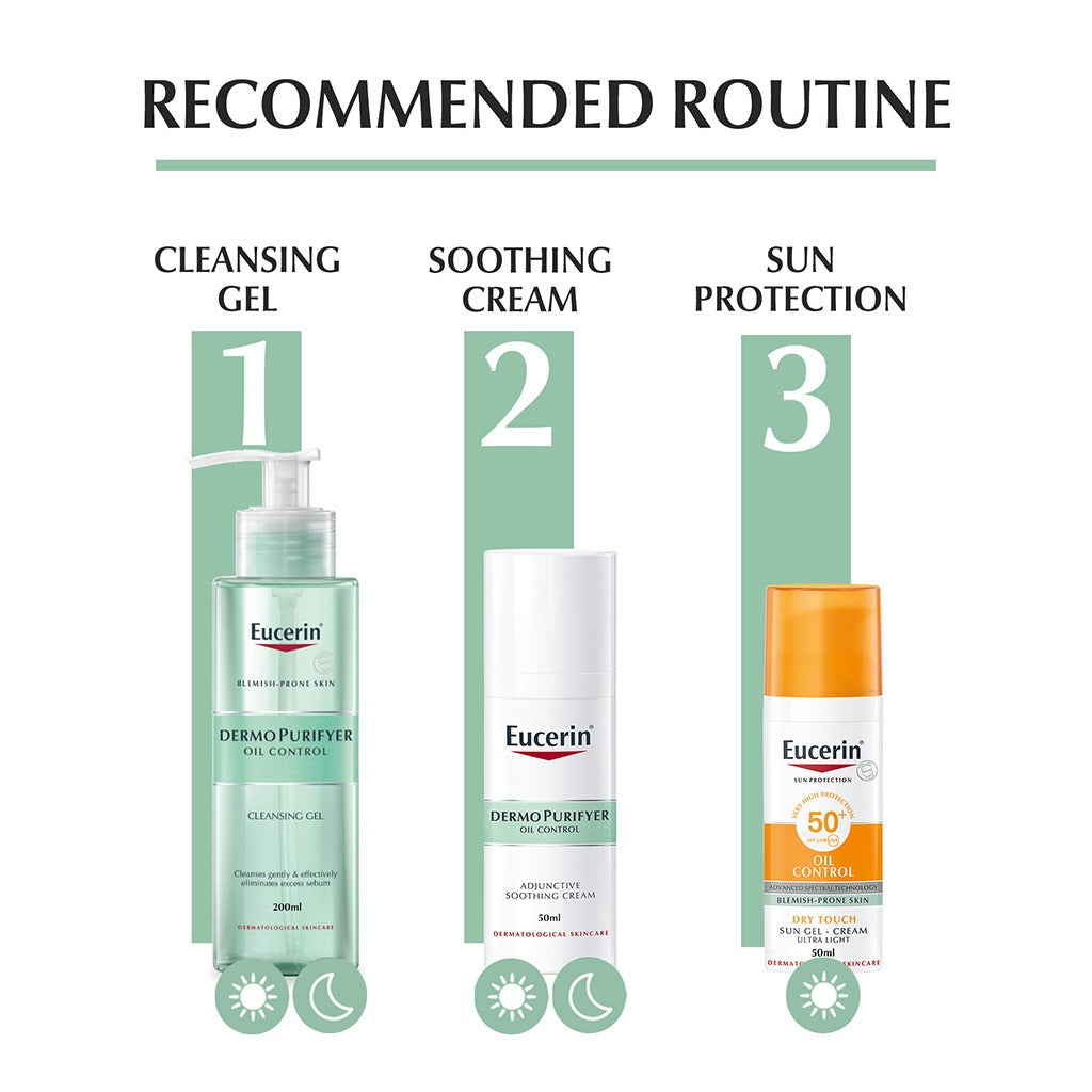 Eucerin Dermo Purifyer Oil Control SPF 30 Adjunctive Soothing Cream For Blemish Prone Skin 50ml - Easy Pharmacy LLC