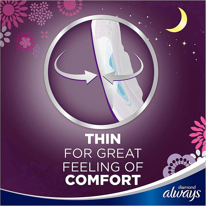 Always All In One Ultra Thin Extra Large Night Sanitary Pad With Softer Wings, Pack of 6's - Easy Pharmacy LLC