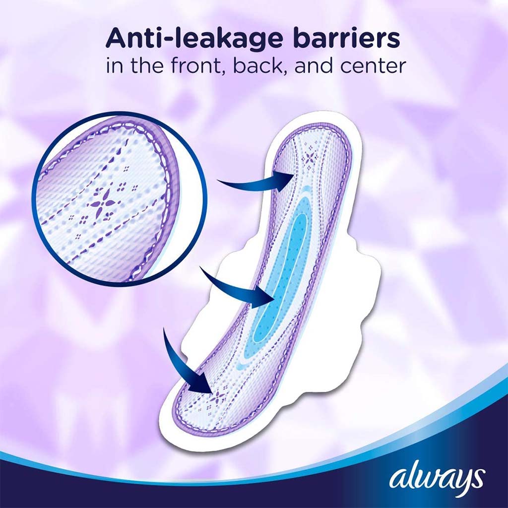 Always All In One Ultra Thin Extra Large Night Sanitary Pad With Softer Wings, Pack of 6's - Easy Pharmacy LLC