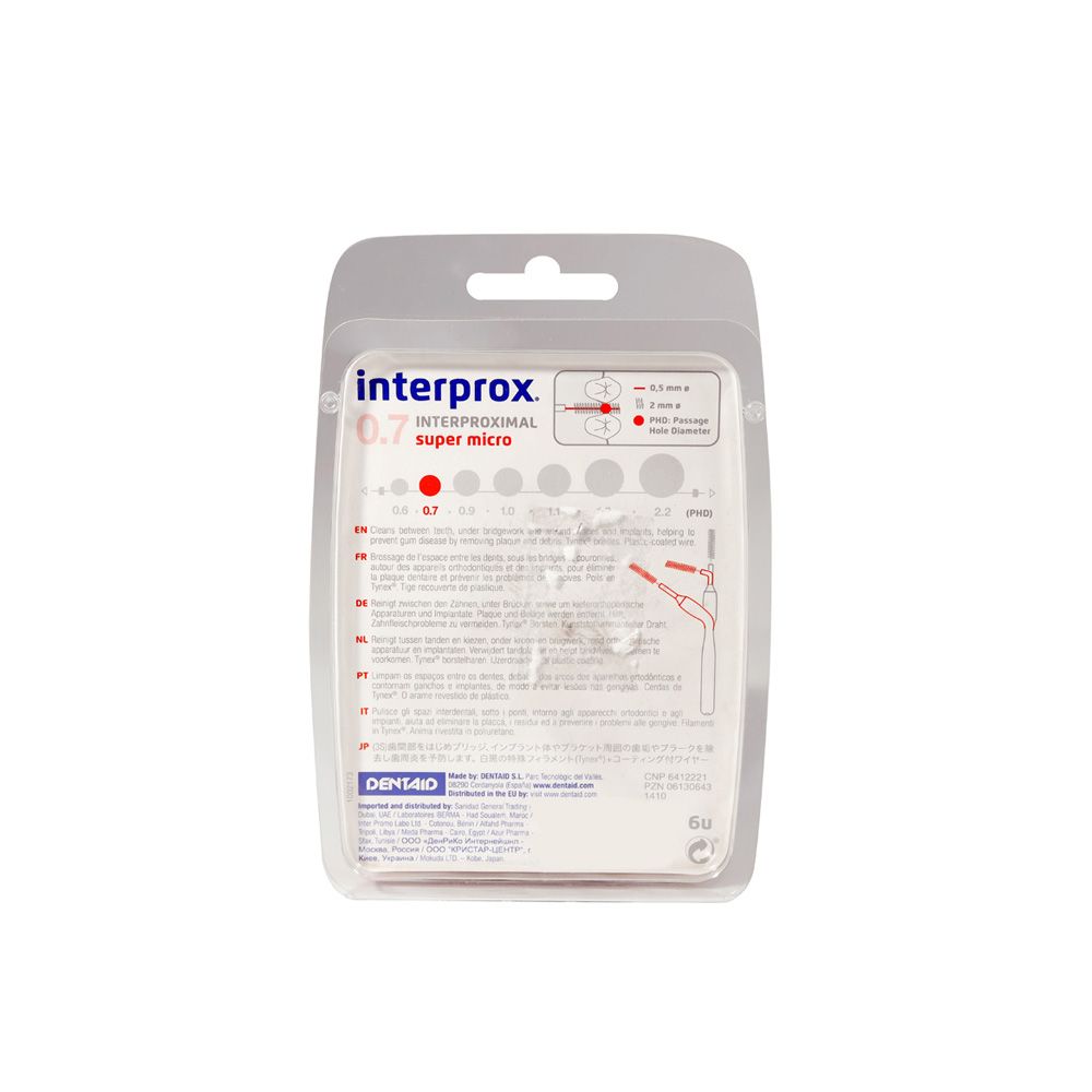 Interprox Interproximal Super Micro 0.7 Interdental Brush 6's - Easy Pharmacy LLC