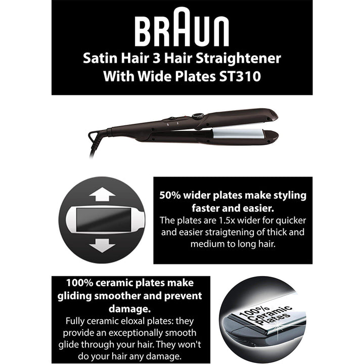 Braun Satin 3 Hair Straightener ST310 - Easy Pharmacy LLC