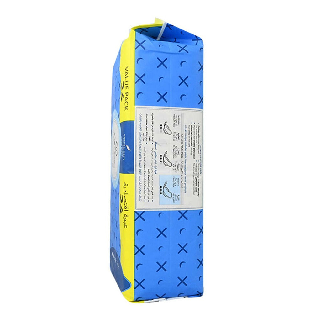 Lil-lets Maxi Thick Cotton Soft Night Sanitary Pads With Wings 24's - Easy Pharmacy LLC