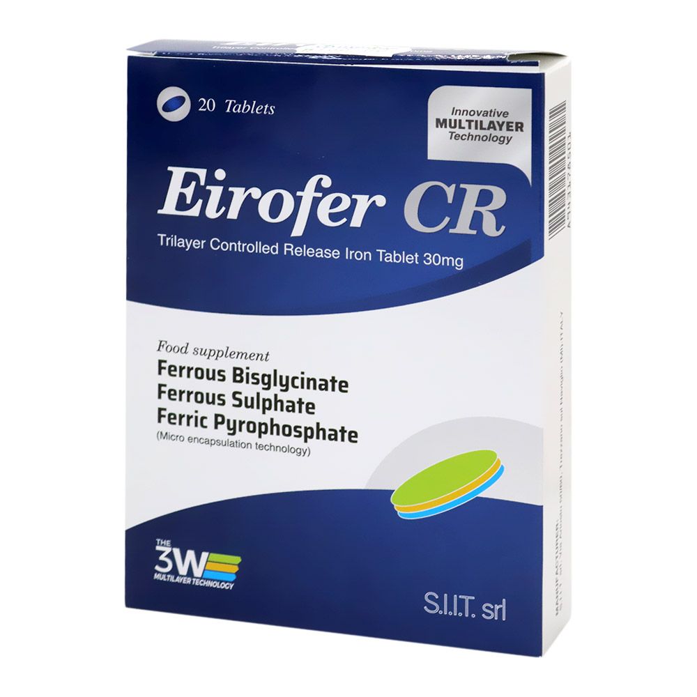 Eirofer CR Controlled Release Iron 30 mg Tablets 20's - Easy Pharmacy LLC