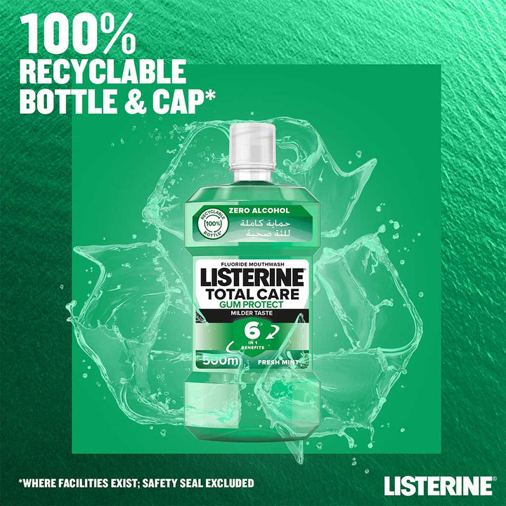 Listerine Total Care Gum Protect Mild Taste Mouthwash With Zero Alcohol 500ml - Easy Pharmacy LLC