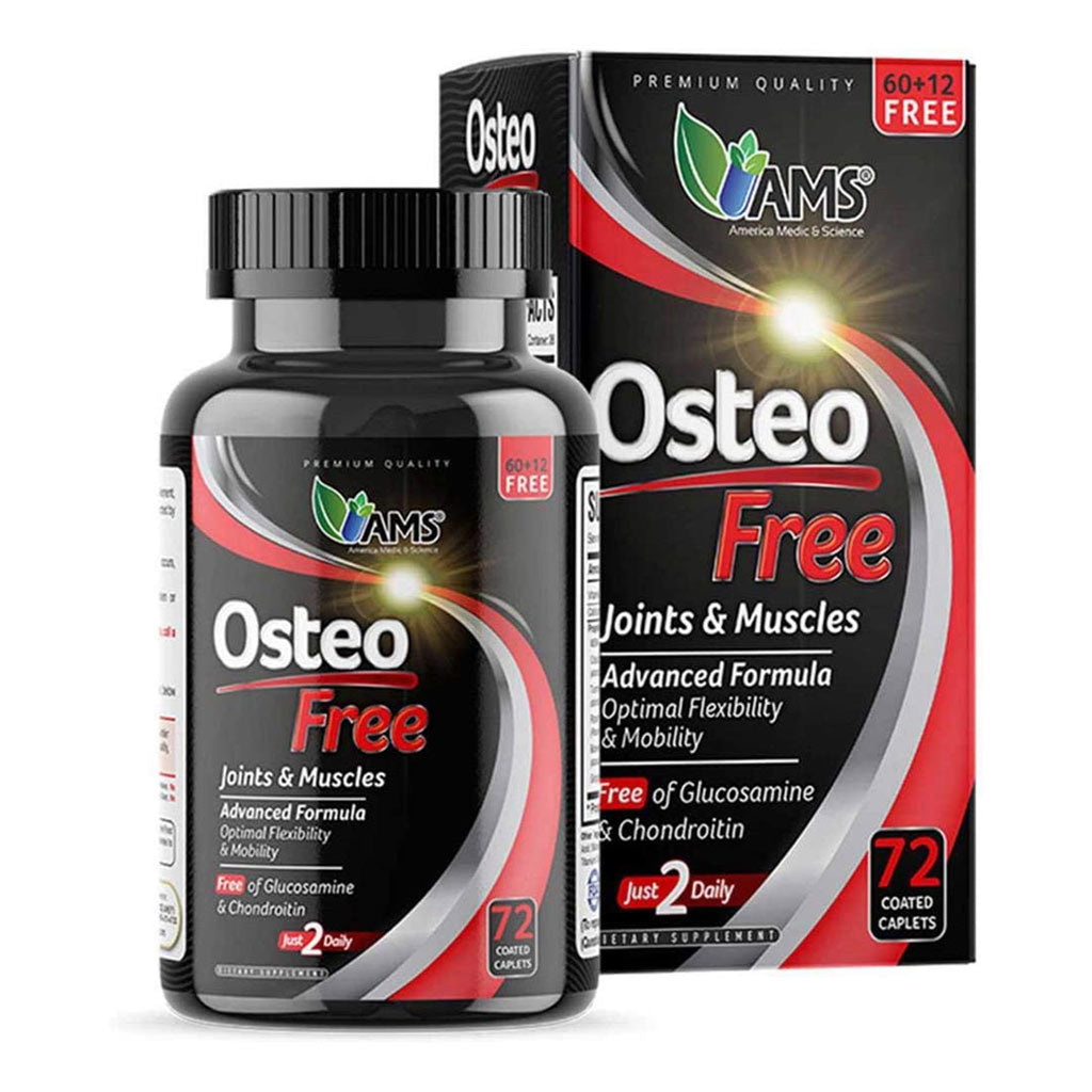 AMS Osteo Free Caplets For Joints & Muscles, Supplement For Flexibility And Mobility, Pack of 72's - Easy Pharmacy LLC