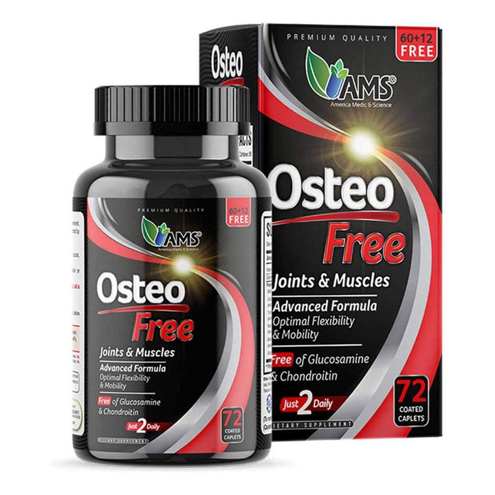 AMS Osteo Free Caplets For Joints & Muscles, Supplement For Flexibility And Mobility, Pack of 72's - Easy Pharmacy LLC