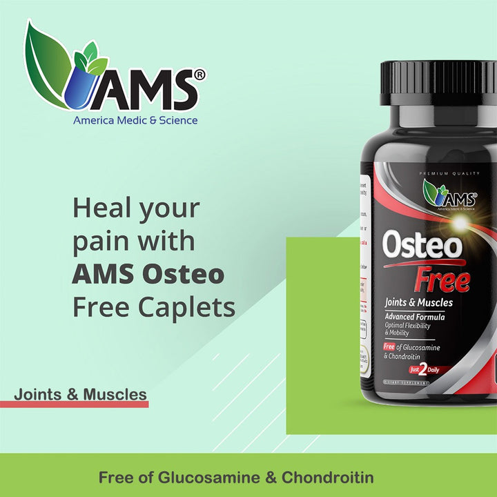 AMS Osteo Free Caplets For Joints & Muscles, Supplement For Flexibility And Mobility, Pack of 72's - Easy Pharmacy LLC