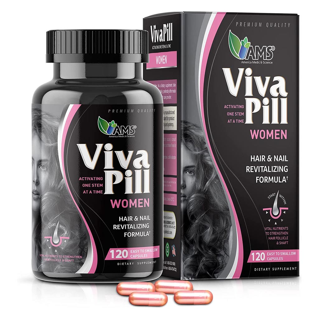 AMS VivaPill Capsules, Hair And Nail Vitamin Supplement For Women, Pack of 120's - Easy Pharmacy LLC