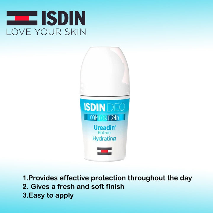 Isdin Deo Ureadin Comfort 24 Hour Hydrating Ureadin Roll On 50 mL - Easy Pharmacy LLC