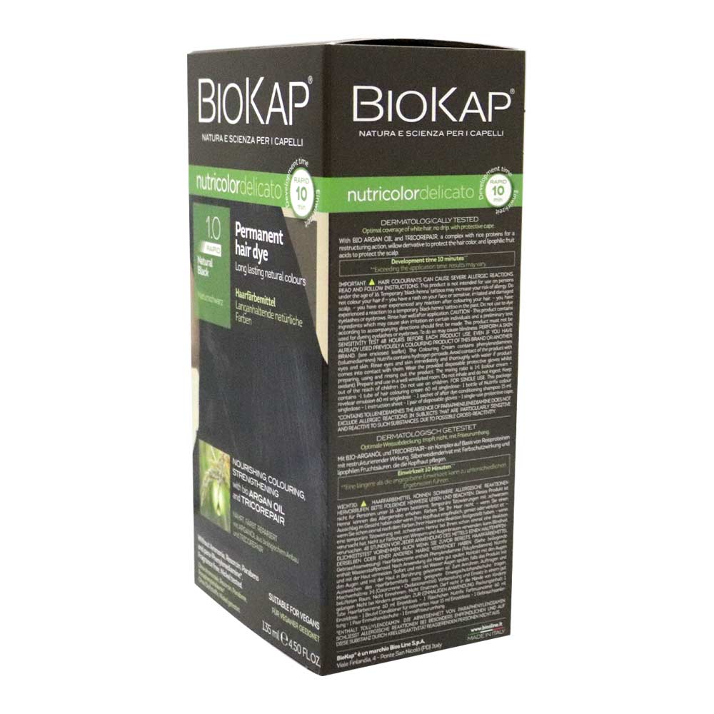 Biokap Nutricolor Delicato Rapid 1.0 Natural Black 135 mL - Easy Pharmacy LLC