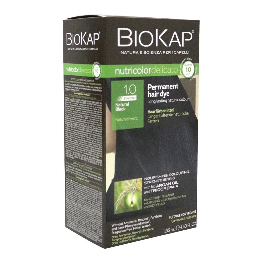Biokap Nutricolor Delicato Rapid 1.0 Natural Black 135 mL - Easy Pharmacy LLC