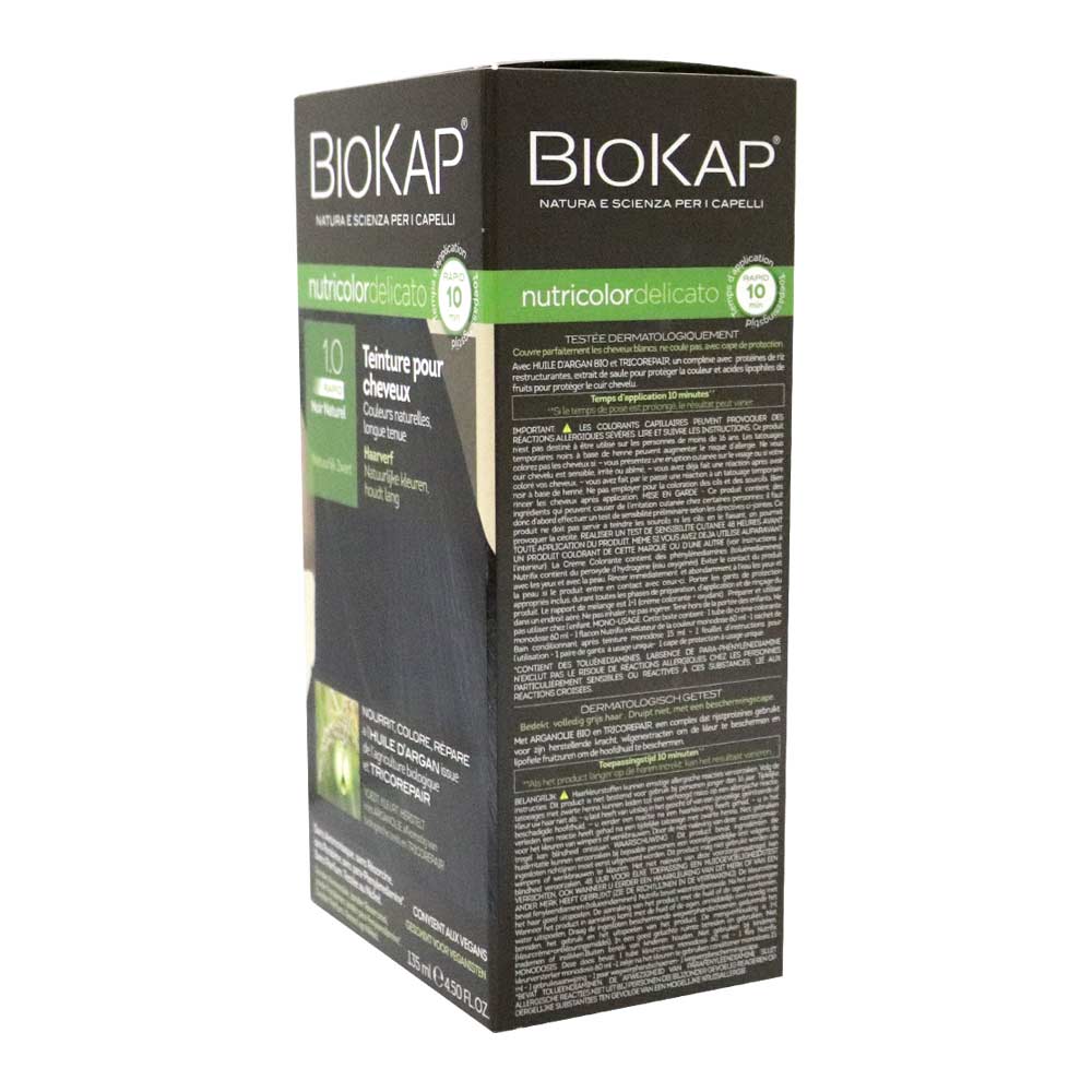 Biokap Nutricolor Delicato Rapid 1.0 Natural Black 135 mL - Easy Pharmacy LLC