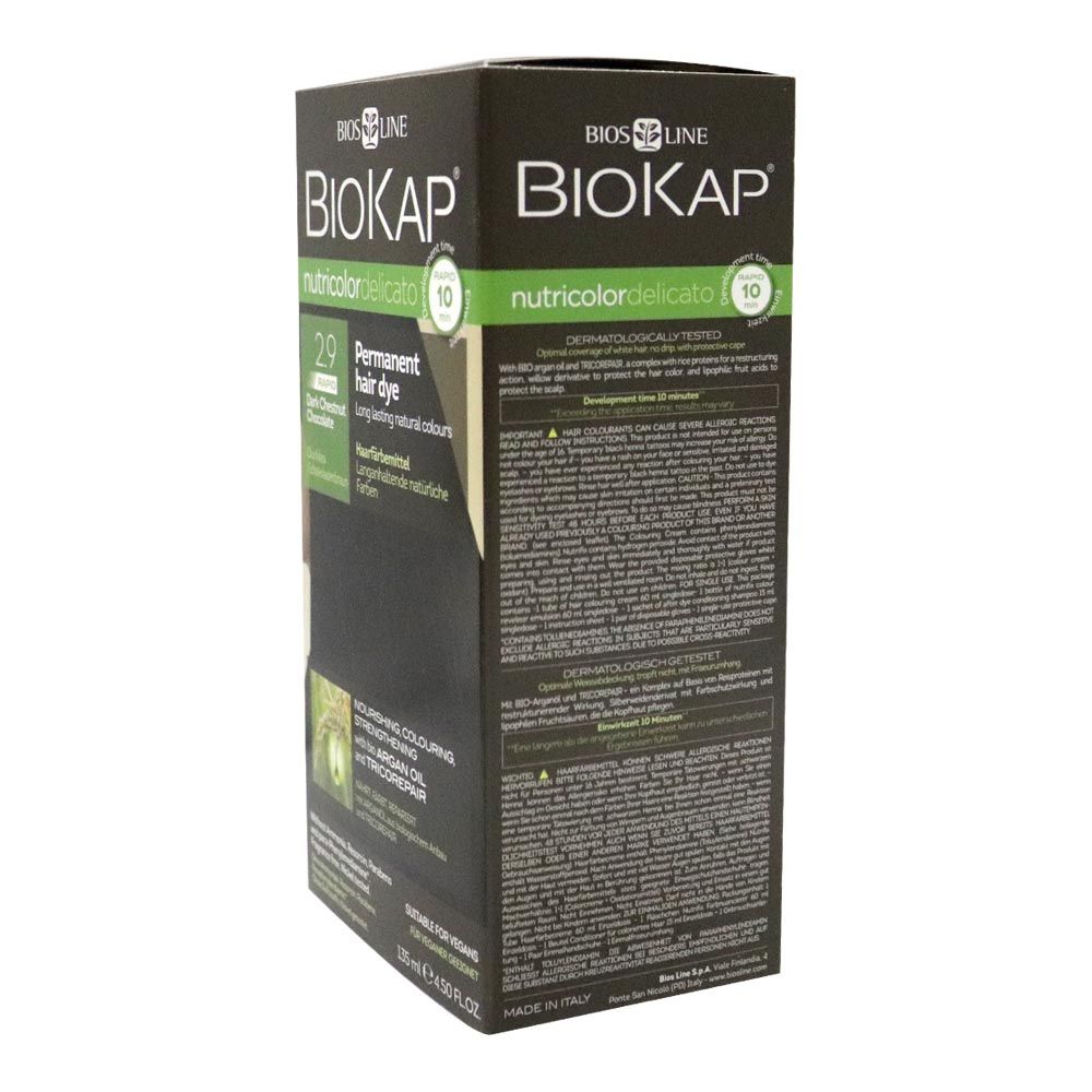 Biokap Nutricolor Delicato Rapid 2.9 Dark Chestnut Chocolate 135 mL - Easy Pharmacy LLC