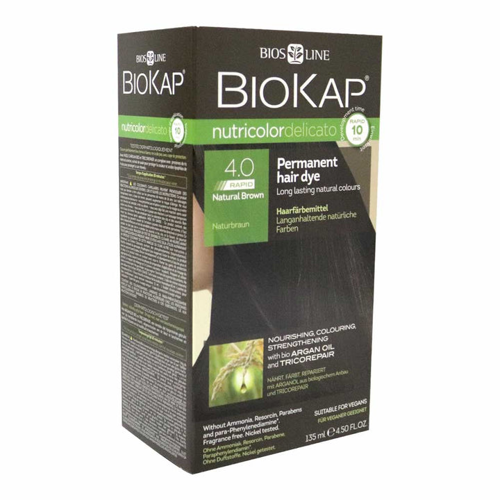 Biokap Nutricolor Delicato Rapid 4.00 Natural Brown 135 mL - Easy Pharmacy LLC