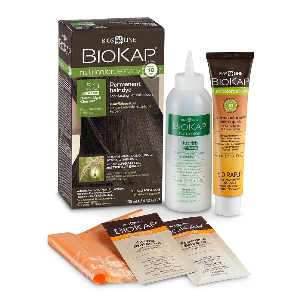 Biokap Nutricolor Delicato Rapid 5.0 Natural Light Chestnut 135 mL - Easy Pharmacy LLC