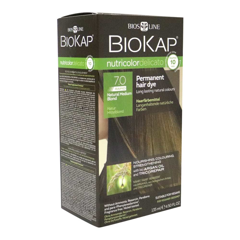 Biokap Nutricolor Delicato Rapid 7.0 Natural Medium Blonde 135 mL - Easy Pharmacy LLC
