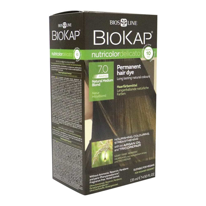 Biokap Nutricolor Delicato Rapid 7.0 Natural Medium Blonde 135 mL - Easy Pharmacy LLC