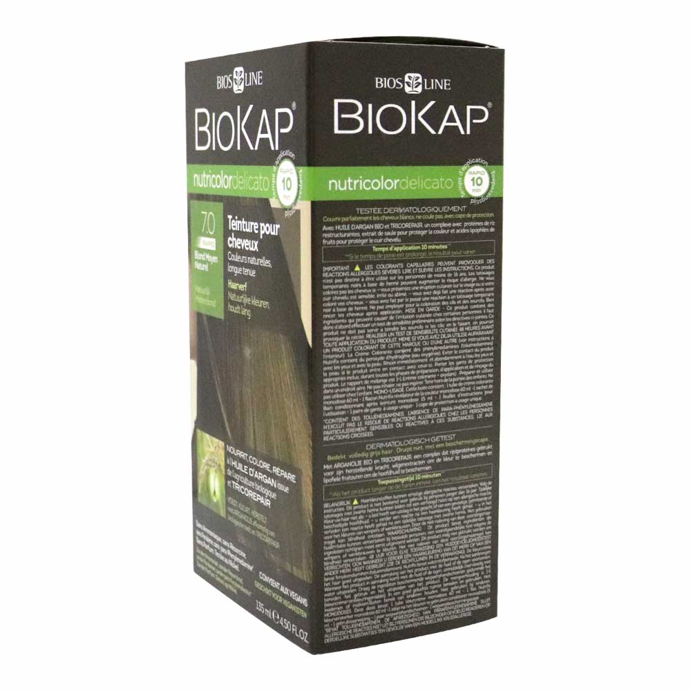 Biokap Nutricolor Delicato Rapid 7.0 Natural Medium Blonde 135 mL - Easy Pharmacy LLC