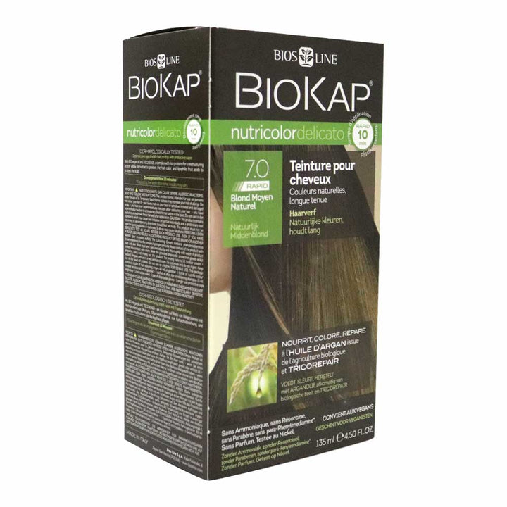 Biokap Nutricolor Delicato Rapid 7.0 Natural Medium Blonde 135 mL - Easy Pharmacy LLC