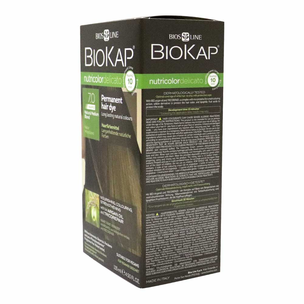 Biokap Nutricolor Delicato Rapid 7.0 Natural Medium Blonde 135 mL - Easy Pharmacy LLC