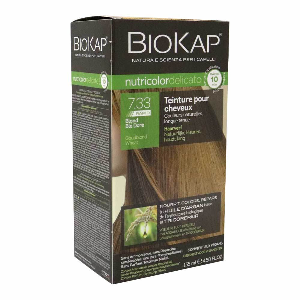 Biokap Nutricolor Delicato Rapid 7.33 Golden Blond Wheat 135 mL - Easy Pharmacy LLC
