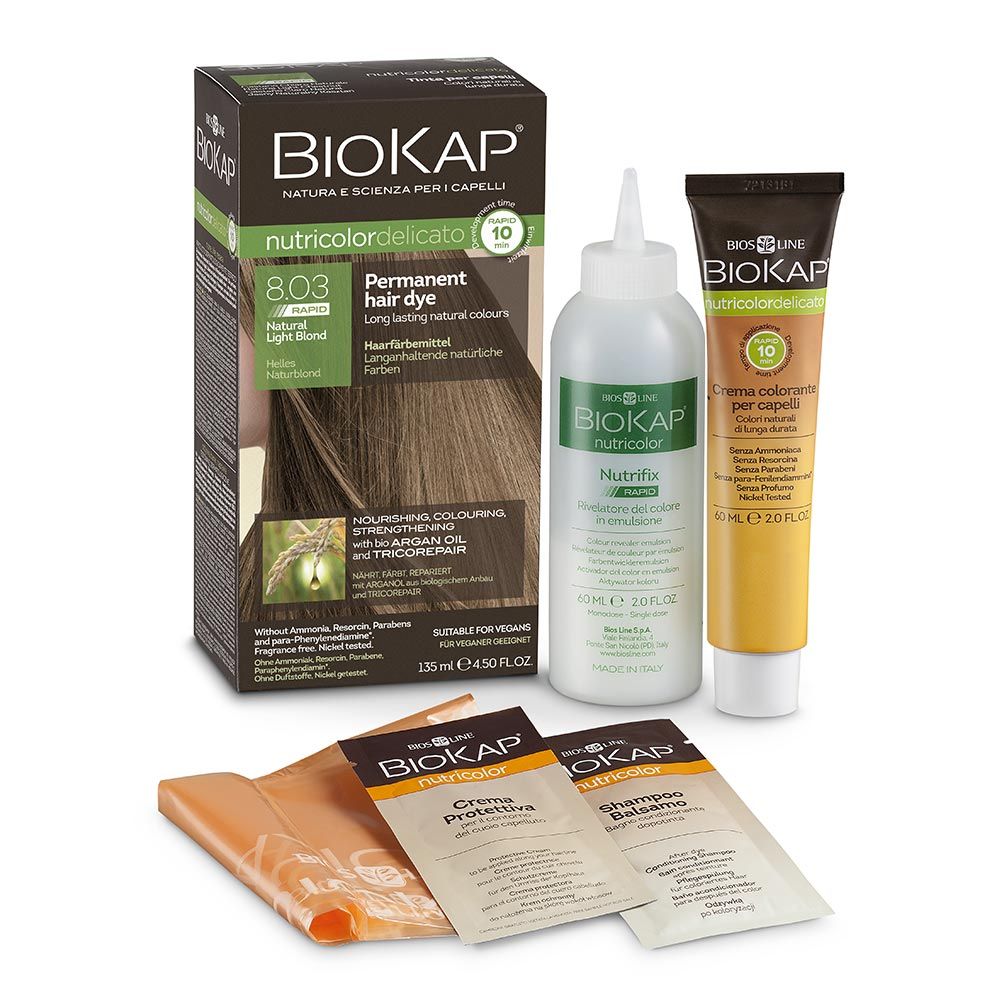 Biokap Nutricolor Delicato Rapid 8.03 Natural Light Blonde 135 mL - Easy Pharmacy LLC