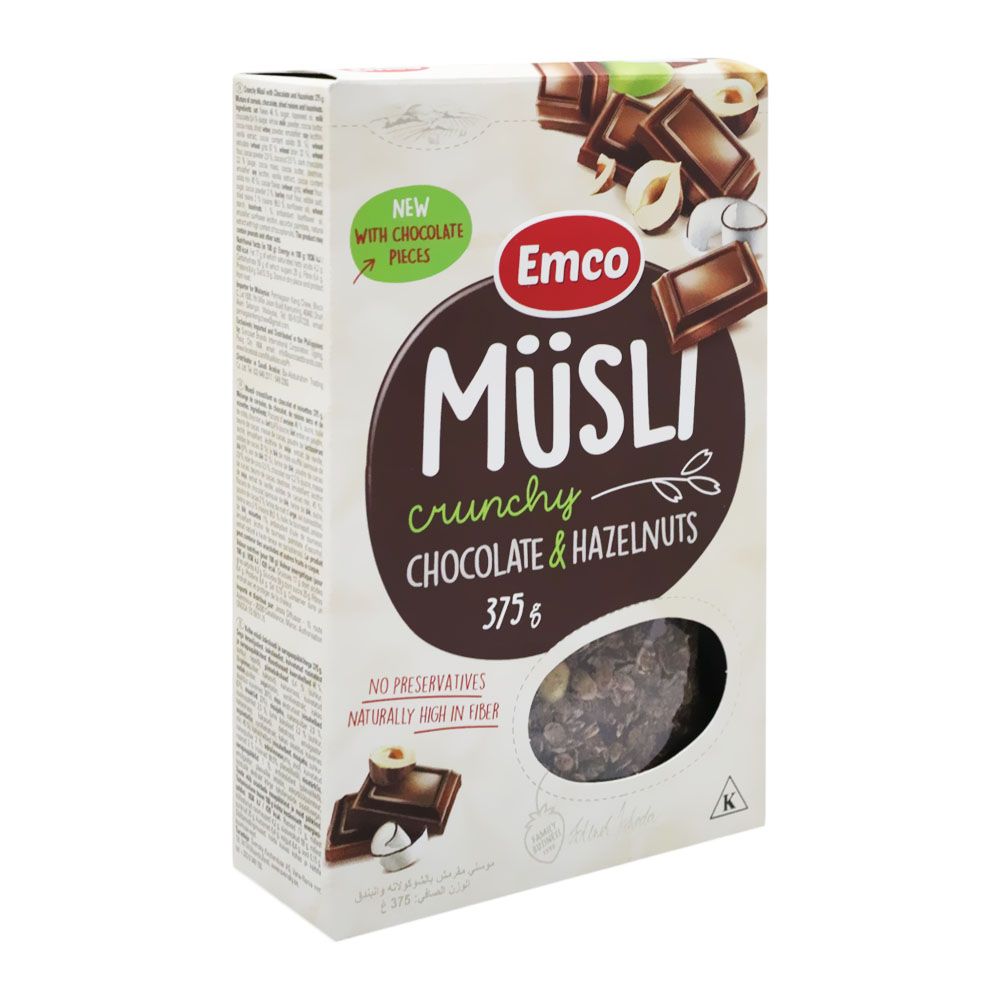 Emco Crunchy Musli With Choco and Hazelnuts 375 g PROMO - Easy Pharmacy LLC