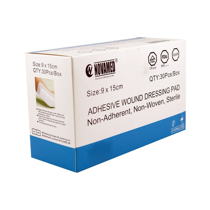 Novamed Adhesive Wound Dressing Pad 9 x 15 cm 30's - Easy Pharmacy LLC