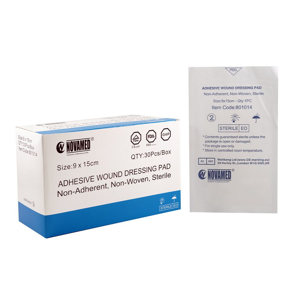 Novamed Adhesive Wound Dressing Pad 9 x 15 cm 30's - Easy Pharmacy LLC