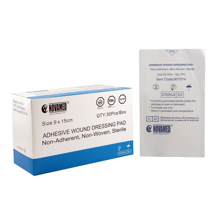 Novamed Adhesive Wound Dressing Pad 9 x 15 cm 30's - Easy Pharmacy LLC