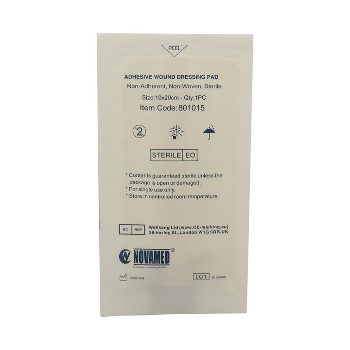 Novamed Adhesive Wound Dressing Pad 10 x 20 cm 25's - Easy Pharmacy LLC