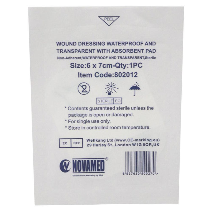 Novamed Waterproof Transparent Bandage 6 x 7 cm 100's - Easy Pharmacy LLC