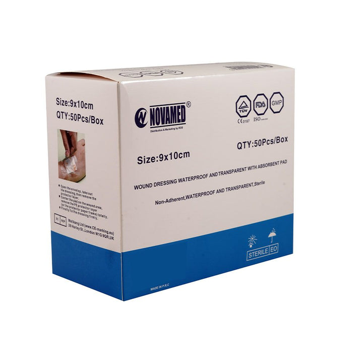 Novamed Waterproof Transparent Bandage 9 cm x 10 cm 50's - Easy Pharmacy LLC
