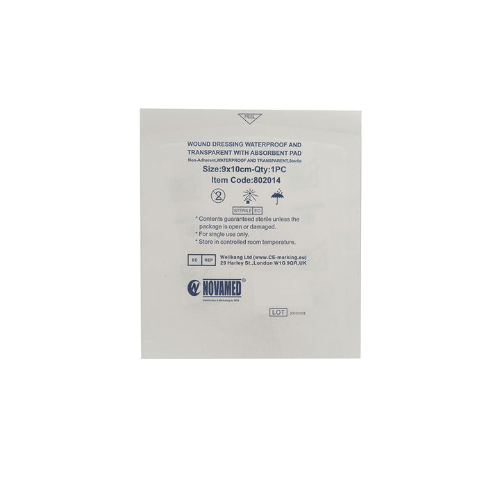 Novamed Waterproof Transparent Bandage 9 cm x 10 cm 50's - Easy Pharmacy LLC